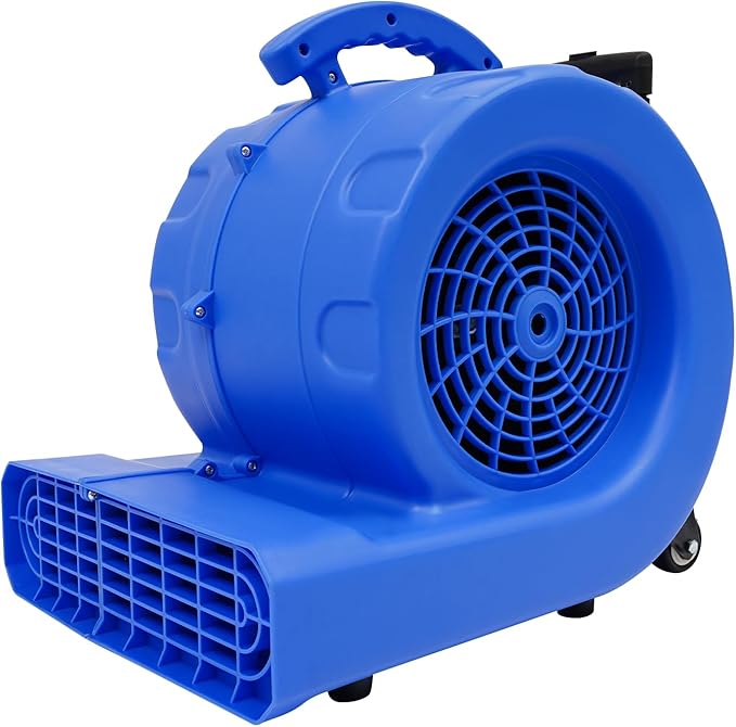 Air Mover Blower Fan, 750W 3-Speed Carpet Dryer Fan with Casters and Telescopic Pull Rod, Centrifugal Air Mover for Home Commercial, and Janitorial Use - Image 2