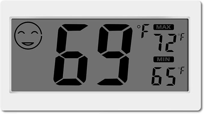 Digital Thermometer Indoor Hygrometer Room Temperature Monitor Humidity Gauge with Big Screen Stand Wall Hanging Magnet Greenhouse House Kitchen Car by JLENOVEG