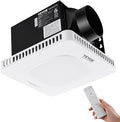 VEVOR Bathroom Exhaust Fan, 110 CFM High-Efficiency Ventilation, Remote Control, 1.5sones Low Noise Bathroom Ceiling Fan with LED Light 3000/4000/5000K, Energy-Saving, Timer by VEVOR