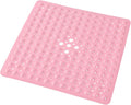 Anti-Slip Bathtub Shower mat, 20.8×20.8（Approximately 53×53cm） inch Soft Oversized Machine Washable Non-Slip Bathtub mat with Drainage Holes, Bathroom Floor Suction Cup.（1-Opaque Pink） by ERASILKEN-X