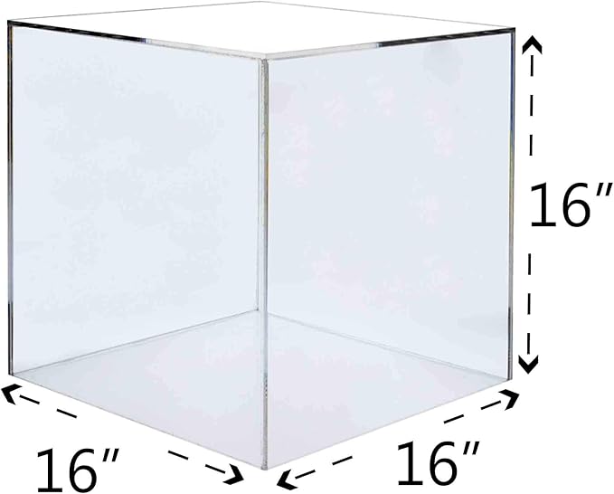 16" Acrylic Display Riser Box with One Open Side Versatile Clear Square One Piece Plexiglass Retail Product Platform and Merchandise Storage Bin No Assembly by Marketing Holders - Image 4