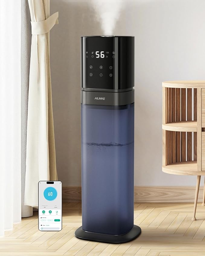 Humidifiers for Bedroom 2.1Gal/8L, Smart Humidifier Large room, Cool Mist Humidifiers for Bedroom Large Room with Extended Tube, WIFI App&Voice Control, Humidifiers for Home Baby Plants, Blue by Humidifiersforbedroomlargeroom
