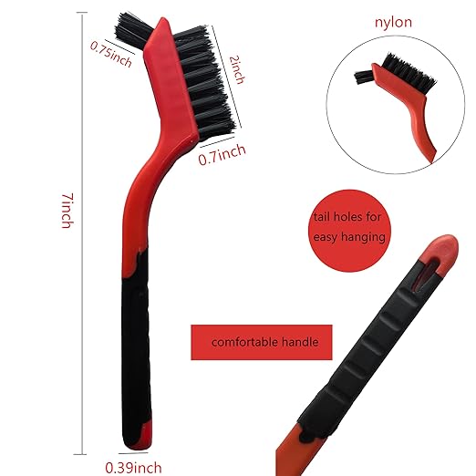 6-Pack Nylon Cleaning Brushes - Non-Scratch Nylon Bristles for Delicate Surfaces & Daily Cleaning | Ergonomic Grip with Mini Head & Hanging Hole - Image 2
