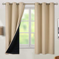 BGment Beige Blackout Curtains for Bedroom - Black Out Curtains 63 Inch Long Thermal Insulated Grommet Total Room Darkening Window Drapes for Living Room, 2 Panels, 42 x 63 Inch by BGment