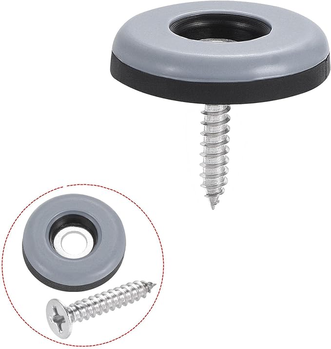 uxcell 25mm Furniture Feet Slider Glides Screw-in Chair Leg Protector Pads PTFE 12pcs - Image 5