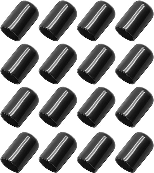 12 Pcs Round Rubber End Caps 9/16" (14mm) ID Vinyl Flexible Bolt Chair Foot Covers Screw Thread Chair Leg Protectors for Round Tubing Bolt Desk Chair Leg (Black) by Bonsicoky