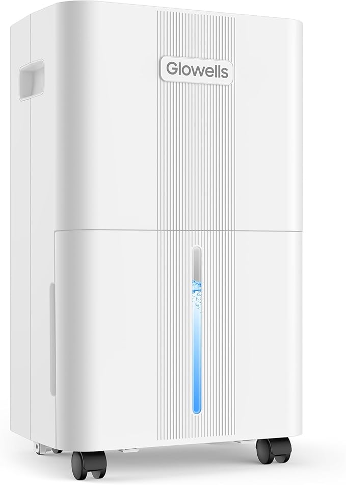 1600 Sq.ft Dehumidifiers for Home, Glowells 21 Pints Dehumidifier with Drain Hose for Basement, Smart Humidity Control Moisture Removal, 3 Operation Modes for RV, Bathroom, Bedroom by Glowells