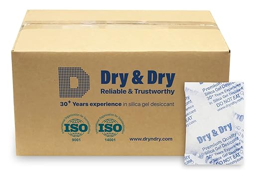 Dry & Dry 20 Gram Silica Gel Packets - 800 Rechargeable Fabric Silica Packs, Desiccant Packs for Storage by DryDry