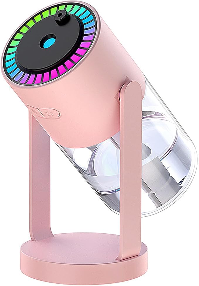 Portable Starry Sky Projection Humidifier, USB Mini Humidifier, 360° Rotating Nozzle, Colorful Lights, Anti-Clogging Technology, Ultra-Quiet Design, Suitable for Offices, Bedroom, Desktops. (02 Pink) by Unknown