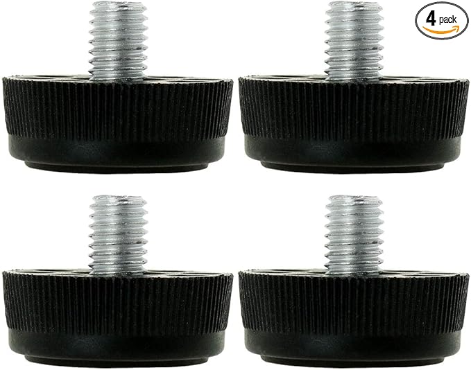 uxcell M8 x 10 x 30mm Leveling Feet Adjustable Leveler Threaded Floor Protector Cover for Furniture Leg 4 Pack by uxcell