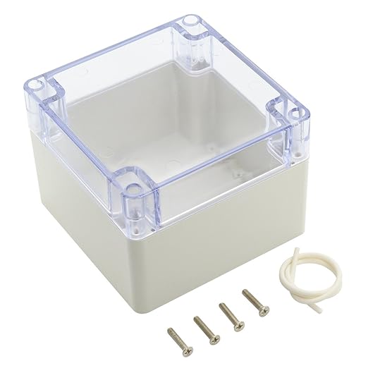 LeMotech ABS Plastic Junction Box Dustproof Waterproof IP65 Electrical Enclosure Box Universal Project Enclosure Grey with PC Transparent Clear Cover 4.7 x4.7 x3.5 inch(120 x 120 x 90 mm) by LeMotech