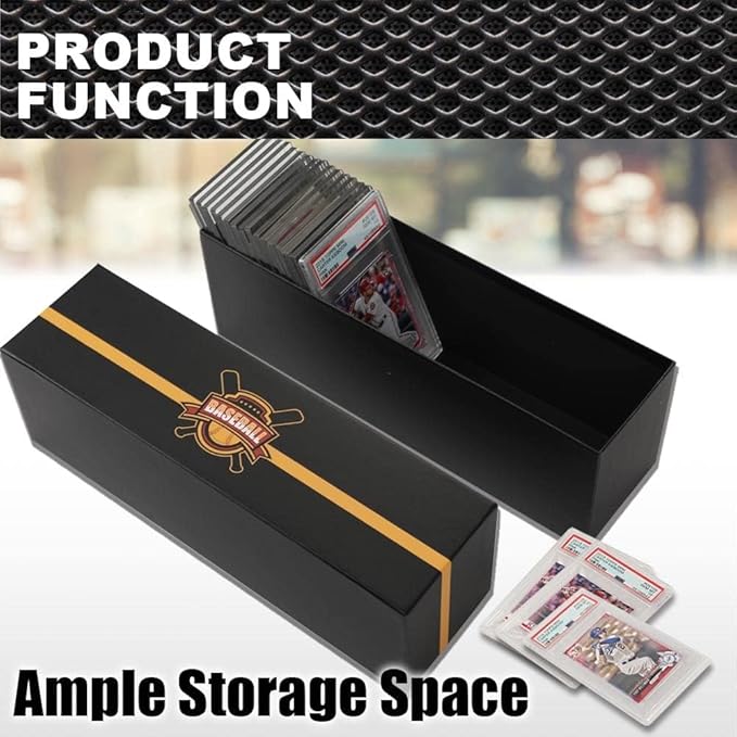G-PLUS Graded Cards Holder Container Graded Card Storage Box Holds 50-55 Black Graded Card Box Graded Sports Card Storage Box - Image 2