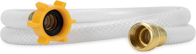 Camco TastePURE 4-Ft Water Hose - RV Drinking Water Hose Contains No Lead, No BPA & No Phthalate - Features Reinforced Design & Crafted of PVC - 1/2” Inside Diameter, Made in the USA (22763) by Camco