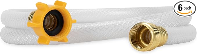 Camco TastePURE 4-Ft Water Hose - RV Drinking Water Hose Contains No Lead,No BPA &-No Phthalate - Features Reinforced Design & Crafted of PVC - 1/2” Inside Diameter,Made in the USA (22763),(Pack of 6) by Camco