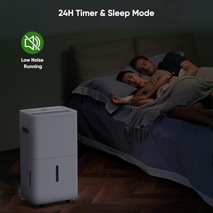 Dehumidifier, Dehumidifier for Basement with Drain Hose Max 70 Pints, Dehumidifiers for Home up to 4,500 Sq. Ft, Ideal for Bedroom, Bathroom & Large Rooms, Humidity Control, Dry Clothes, 24HR Timer - Image 5