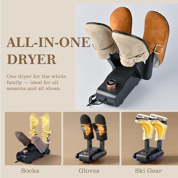 Boot Dryer Shoe Dryer, Glove Dryer with Heat Blower, Quick Drying Warmer for Work Boots, Sneakers, Hats, Helmets - Image 2