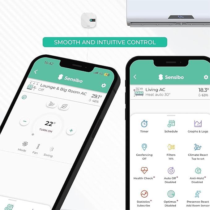 Sensibo Air - Smart Air Conditioner Controller. Apple HomeKit Certified. 60-Seconds Installation. Maintains Comfort and Energy Saving Features. Compatible with Google, Alexa, Apple HomeKit & Siri - Image 4