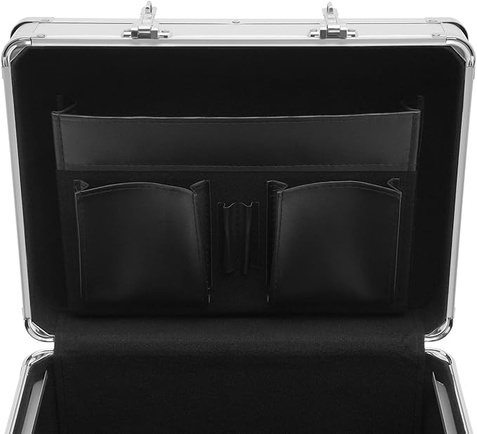 Metal Locking File Organizer Box, 13.8*10*13.4 inch Portable Locking Storage Box w/Lock for Filing Letters & Documents, File Storage Box for Offices, Hotels, Schools, Shopping Malls (Silver) - Image 8