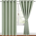 Hiasan Blackout Curtains for Bedroom, 60 x 84 Inches Long - Thermal Insulated & Light Blocking Window Curtains for Living Room/Kids Room, 2 Drape Panels Sewn with Tiebacks, Seafoam Green by Hiasan