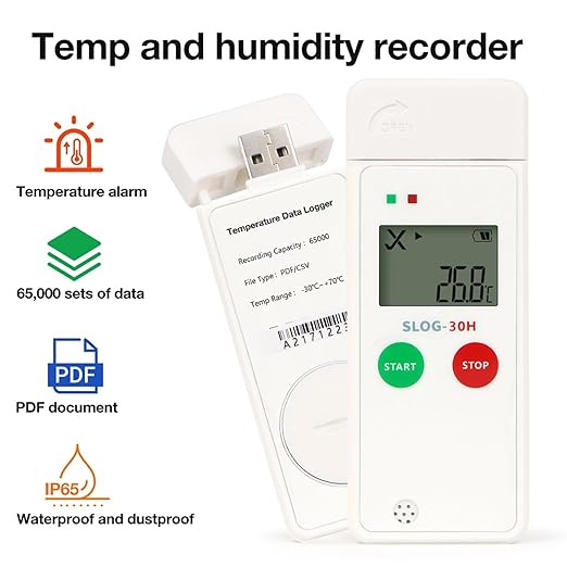High Accuracy Temperature Humidity Data Logger with LCD Display Alarm Function for Warehouse Cold Chain - Image 7