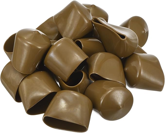 uxcell 20pcs Rubber End Caps 36mm ID Vinyl PVC Round Tube Bolt Cap Cover Screw Thread Protectors Light Brown - Image 4