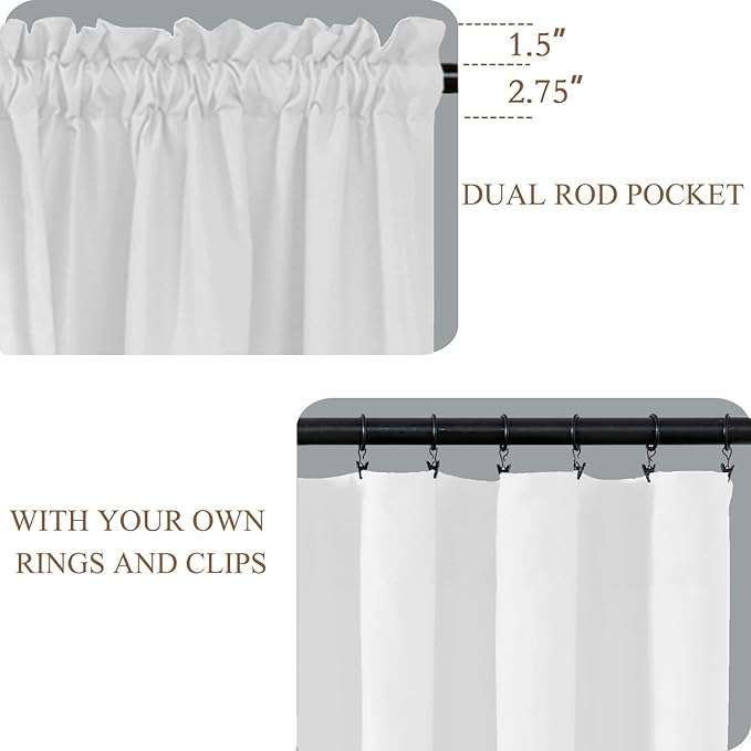 L.Z.E Privacy Sheer Curtains 45 Inch Length 2 Panels Set White Light Filtering Non-See-Through Curtains & Drapes for Living Room Bedroom Nursery Dual Rod Pocket Solid Short (55" W x 45" L) - Image 4