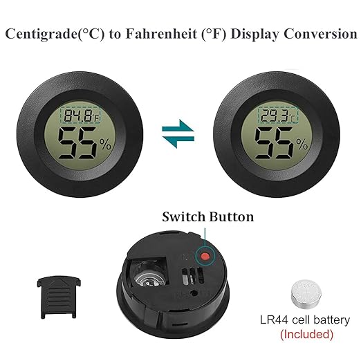 6-Pack Mini Hygrometer Thermometer Digital LCD Monitor Indoor/Outdoor Humidity Meter Gauge Temperature for Humidifiers Greenhouse Reptile Fahrenheit(℉)/ Celsius(℃) - Image 4