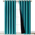 NICETOWN 100% Blackout Window Curtain Panels, Cold and Full Light Blocking Drapes with Black Liner for Nursery, 84" Drop Thermal Insulated Draperies (Peacock Teal, 2 Pieces, 70" Wide Each Panel) by NICETOWN
