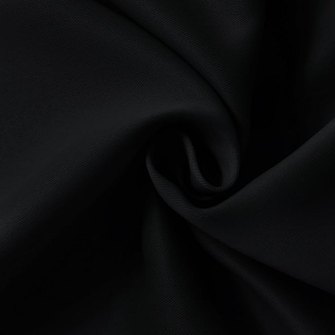 Hiasan RV Blackout Curtains for Bedroom, 52 x 30 Inches Long - Thermal Insulated & Light Blocking Window Curtains for Living Room, 2 Drape Panels Sewn with Tiebacks, Black - Image 8