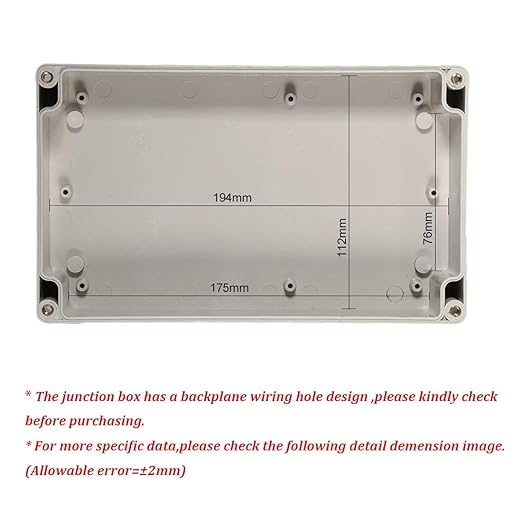 ABS Plastic Junction Box, Dustproof Waterproof IP65 Electrical Enclosure Box - Universal Project Enclosure Grey, with PC Transparent/Clear Cover 8" x 4.7" x 2.2"（200mm x 120mm x 56mm） - Image 4
