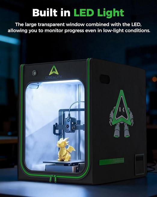 Creality 3D Printer Enclosure with LED Lighting, Constant Temperature Fireproof Dustproof Protective Cover, 700*750*900mm 3D Printer Cover for CR-10 Smart Pro/CR-10 Pro/Ender 3 S1 Plus/Ender 5 Plus - Image 4