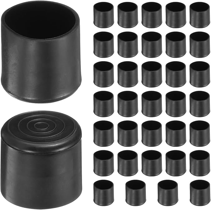uxcell 36pcs Round Chair Leg Caps 25mm/1" PVC Chair Leg Floor Protectors Non-Slip Chair Feet Covers for Hardwood Floors Furniture Protectors, Black by uxcell