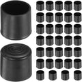 uxcell 36pcs Round Chair Leg Caps 25mm/1" PVC Chair Leg Floor Protectors Non-Slip Chair Feet Covers for Hardwood Floors Furniture Protectors, Black by uxcell