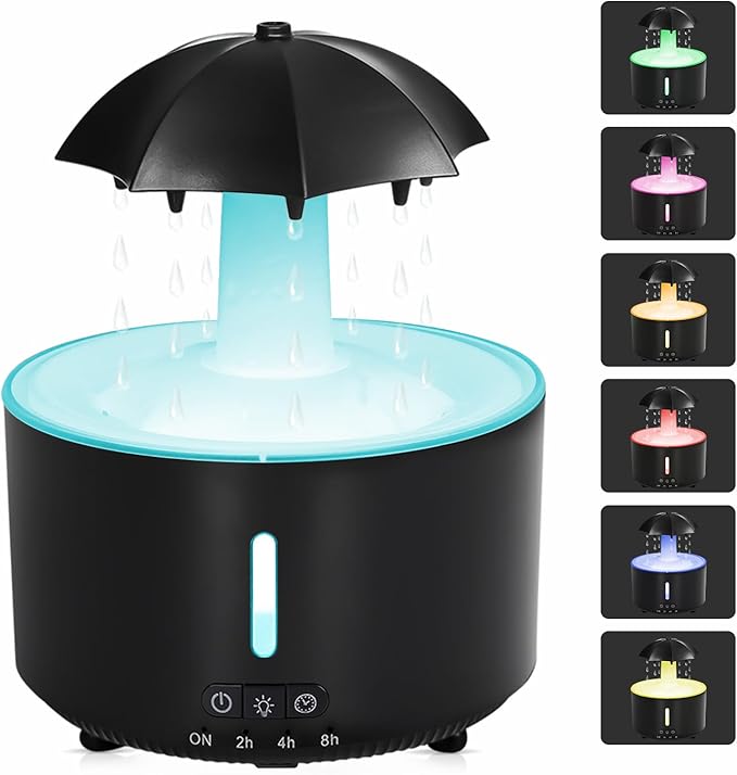 Missfly Aromatherapy Diffuser,Clouds and Cool Mist Humidifier,360° Rotatable,Super Quiet, Easy to Fill & Clean, Auto Shut-Off,300ml Humidifiers for Bedroom Home and Office (Black) by Unknown