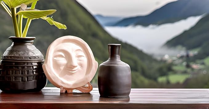 Air Purifying Healing Ceramic Object-Ancient Korean Demon Hunter's Face Roof Tile-Silla's Smile Face Ceramic Home Décor-Air Purifying Effects, Eliminates Bad Odors, Humidity Control - Image 3