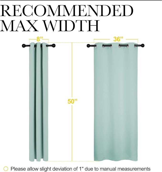 NICETOWN Aqua Blue Room Darkening Curtains for Kitchen, Window Treatment Thermal Insulated Solid Grommet Room Darkening Curtains/Drapes for Bedroom (Set of 2, 42 inches Wide by 50 inches Long) - Image 7