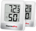 ThermoPro TP49 2 Pieces Digital Hygrometer Indoor Thermometer Humidity Meter Mini Hygrometer Thermometer with Temperature and Humidity Monitor Room Thermometer by ThermoPro