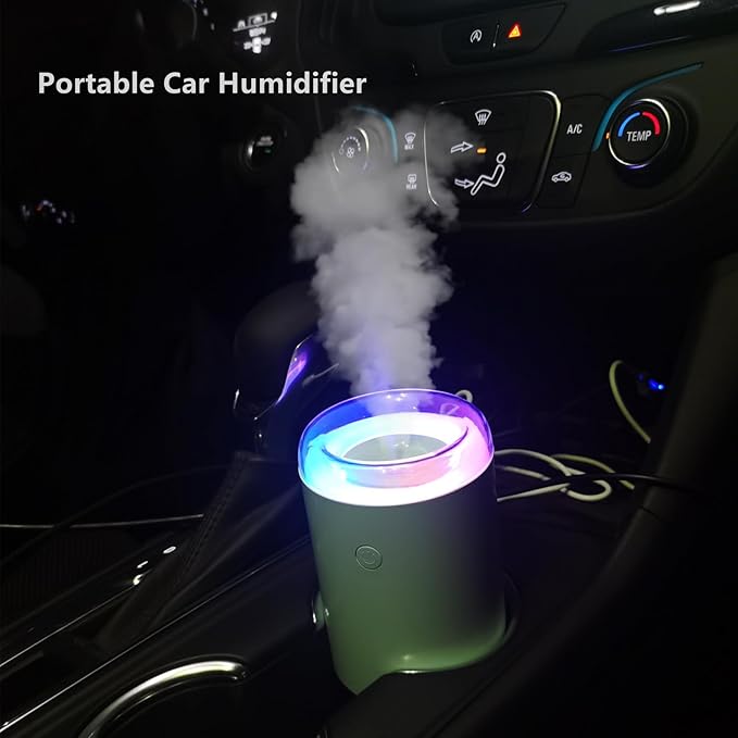 Sky Blue Portable Mini Humidifier - 255ml, Nano Cool Mist Spray, 40ml/h, 2 Light Modes, Quiet Personal Ultrasonic Humidifier for Desktop, Bedroom, Car, Travel, Plant - Image 5