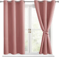 Hiasan Blackout Curtains for Bedroom - Light Blocking & Noise Reducing Window Curtains for Living Room, 2 Drape Panels Sewn with Tiebacks, Dusty Rose, 38 x 54 Inch by Hiasan