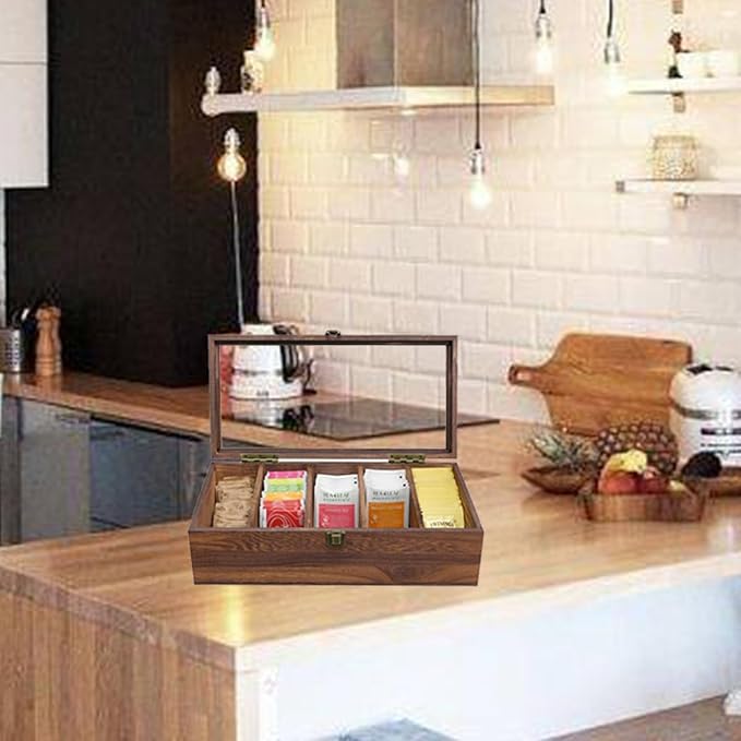 Wall Mounted Wooden Collectible Display Case 5 Shelf Display Storage Accessories Display with Acrylic Door, Sunglass Display Cabinet, Wall Shadow Box, Shelf Thimble Display Case (Carbon) - Image 2