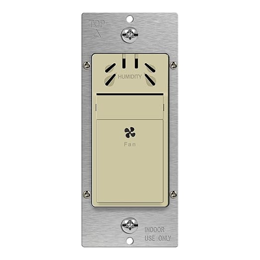 TOPGREENER Humidity Sensor Switch, New Model, Air Moisture Detection for Ventilation Fan, Bathroom Fan Automated Control, Neutral Wire Required, UL Listed, TDHS5-I, Ivory by TOPGREENER