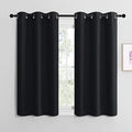 NICETOWN Blackout Draperies Window Curtain Panels, Autumn/Winter Thermal Insulated Solid Grommet Blackout Curtains/Drapes for Cafe (Set of 2, 42 inches by 48 inches, Black) by NICETOWN