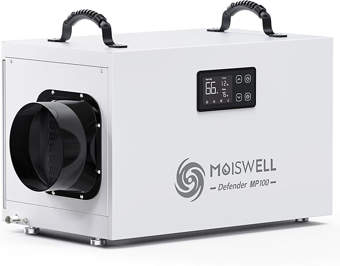 235 Pints Commercial Dehumidifier with Pump Crawl Space Dehumidifiers for Basement with Drain Hose Water Damage Restoration Unit Ideal for up to 8,000 sq ft Industrial and Job Sites by Moiswell