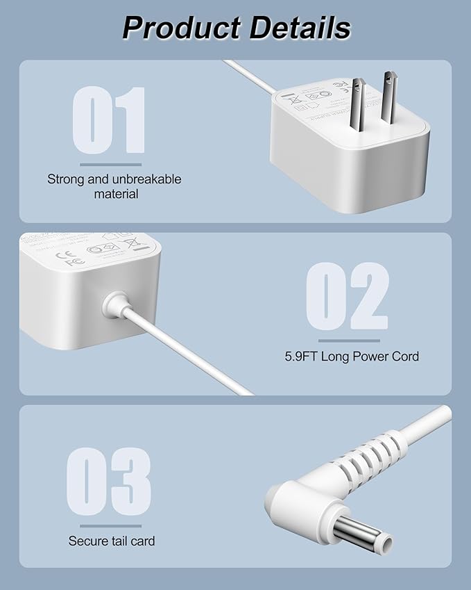 Charger for LEVOIT 3.8L Baby Humidifier, Charging Cord Compatible with Levoit humidifiers for babybedroom, LEVOIT Evaporative Humidifiers Charger, LEH-B381S-WNA - Image 5