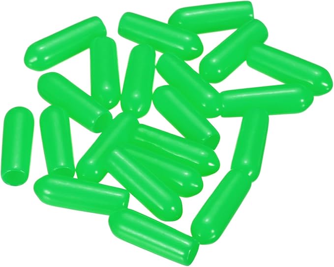 uxcell 20pcs Rubber End Caps 4mm ID Vinyl PVC Round Tube Bolt Cap Cover Screw Thread Protectors Green - Image 4