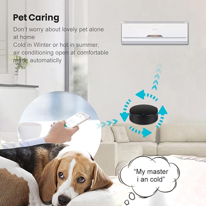 Smart IR Remote Control: Universal WiFi Infrared Remote Control with Temperature Humidity Sensor, App&Voice Control, 3in1 WiFi Thermometer Hygrometer, Compatible with Alexa, Google Assistant - Image 6