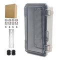 Outdoor Waterproof Electrical Box Junction Box Weatherproof IP67 ABS Plastic Enclosure Switch Router Project Box Electronics Enclosure with Mounting Plate Wall Bracket Clear 7.9"x3.9"x2.8" by YETLEBOX