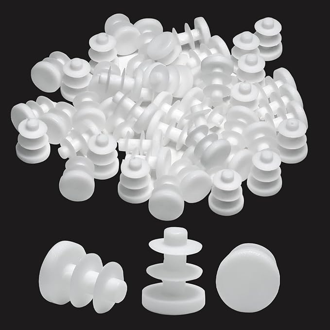 3/8" (10mm) Plastic Hole Plugs White -Round Chair Leg Caps, Flush Mount Pipe Plugs, Tubing End Caps for Metal&Wood Legs Tube, Outdoor Furniture Feet caps & Table Plastic Plugs, 24 PCS by EASYEAH