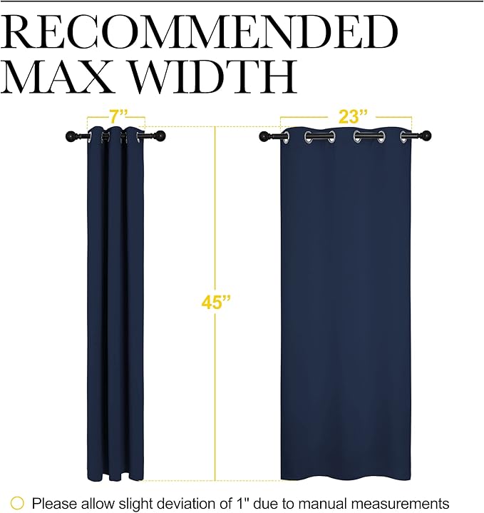 NICETOWN Blackout Draperies Curtains, All Season Thermal Insulated Solid Grommet Top Blackout Curtains/Drapes for Kid's Room (Navy, 1 Pair, 29 x 45 Inch) - Image 6