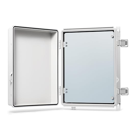 QILIPSU Waterproof Junction Box IP67 Outdoor Plastic Electrical Project Enclosure Weatherproof with Inner Door, Mounting Plate, Wall Brackets, Hinged Grey Cover 14.6"x10.6"x5.9" -D by QILIPSU